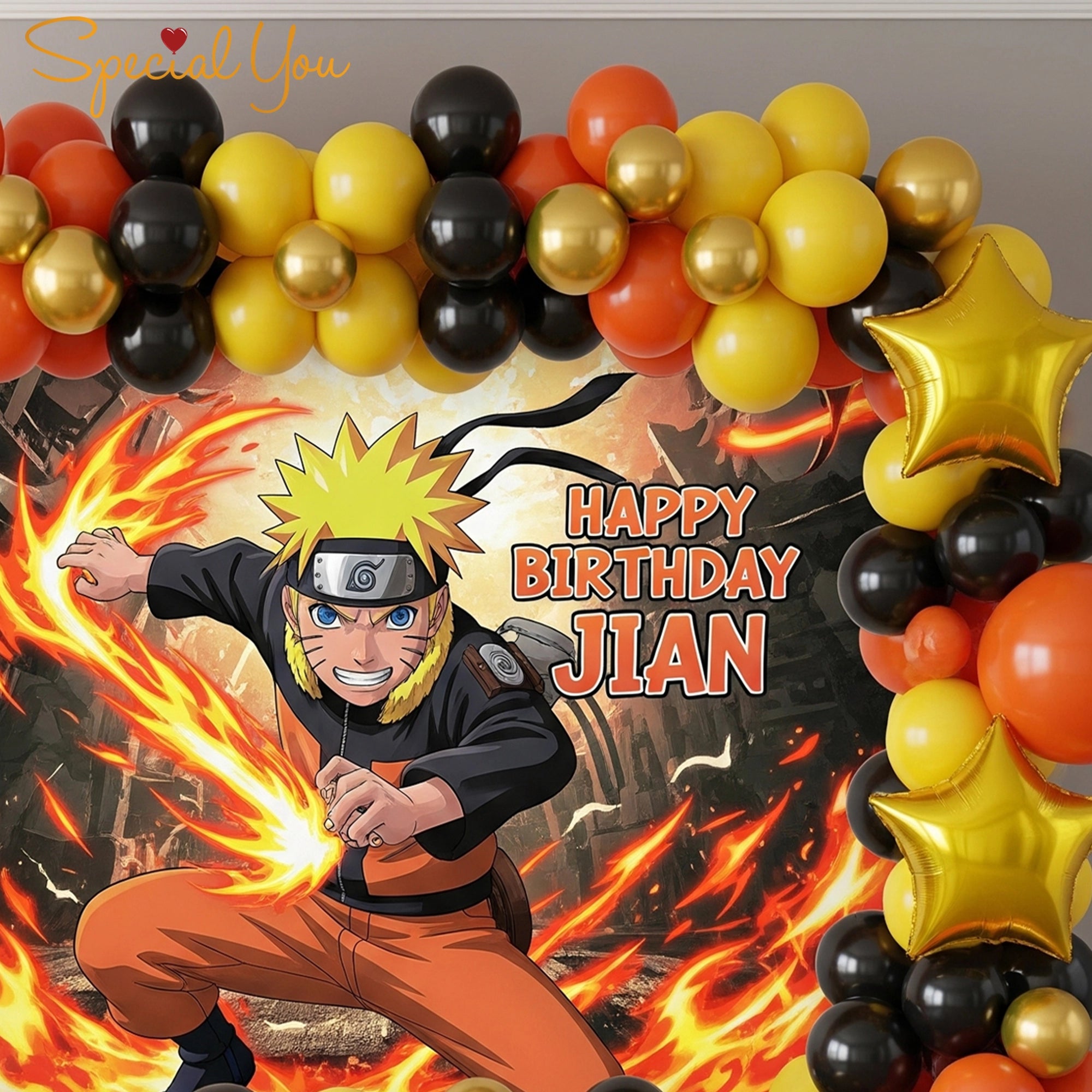 Naruto Theme Birthday Balloon Decor