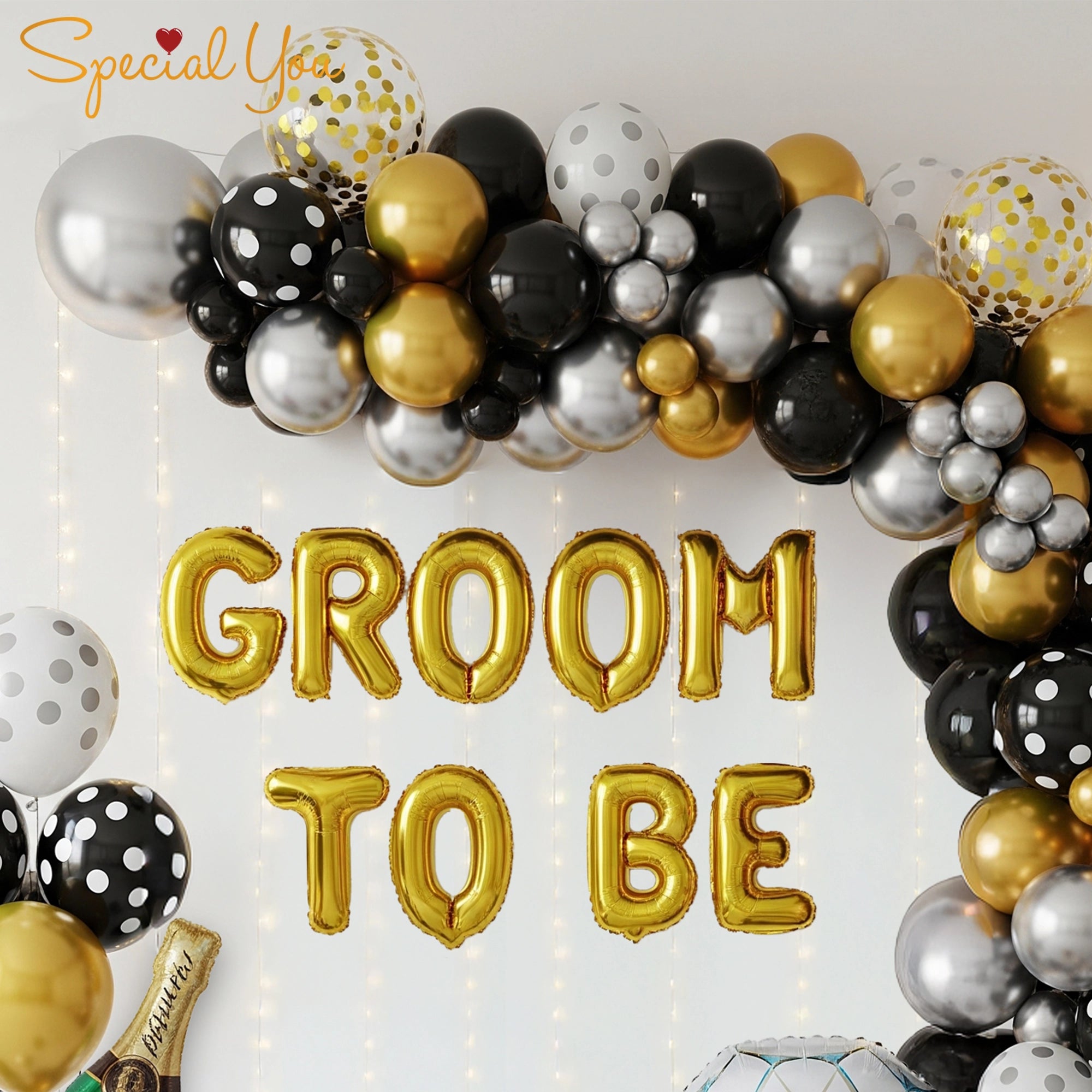 Black & Gold Bachelor Bash Decor