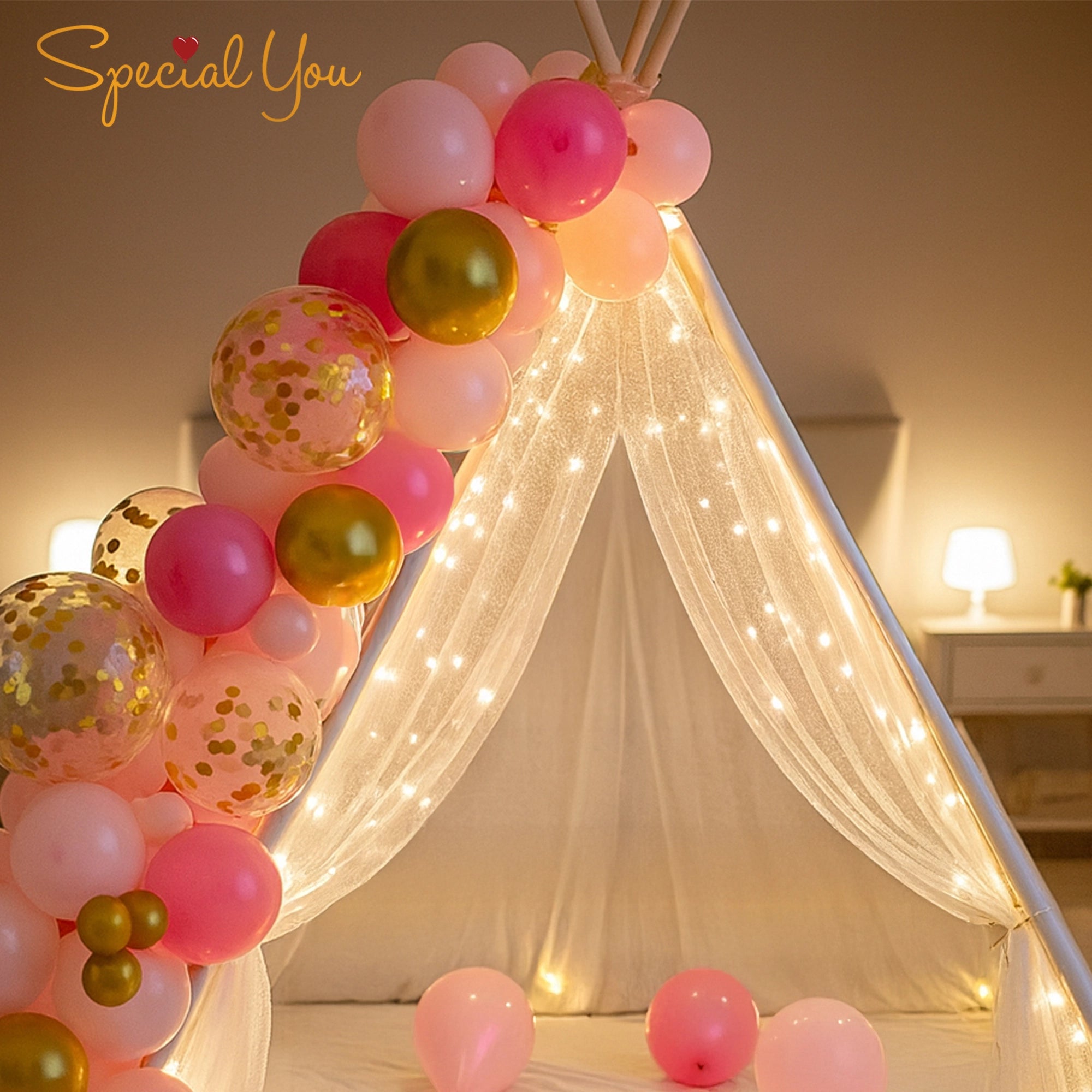 Romantic Balloon & Lights Canopy