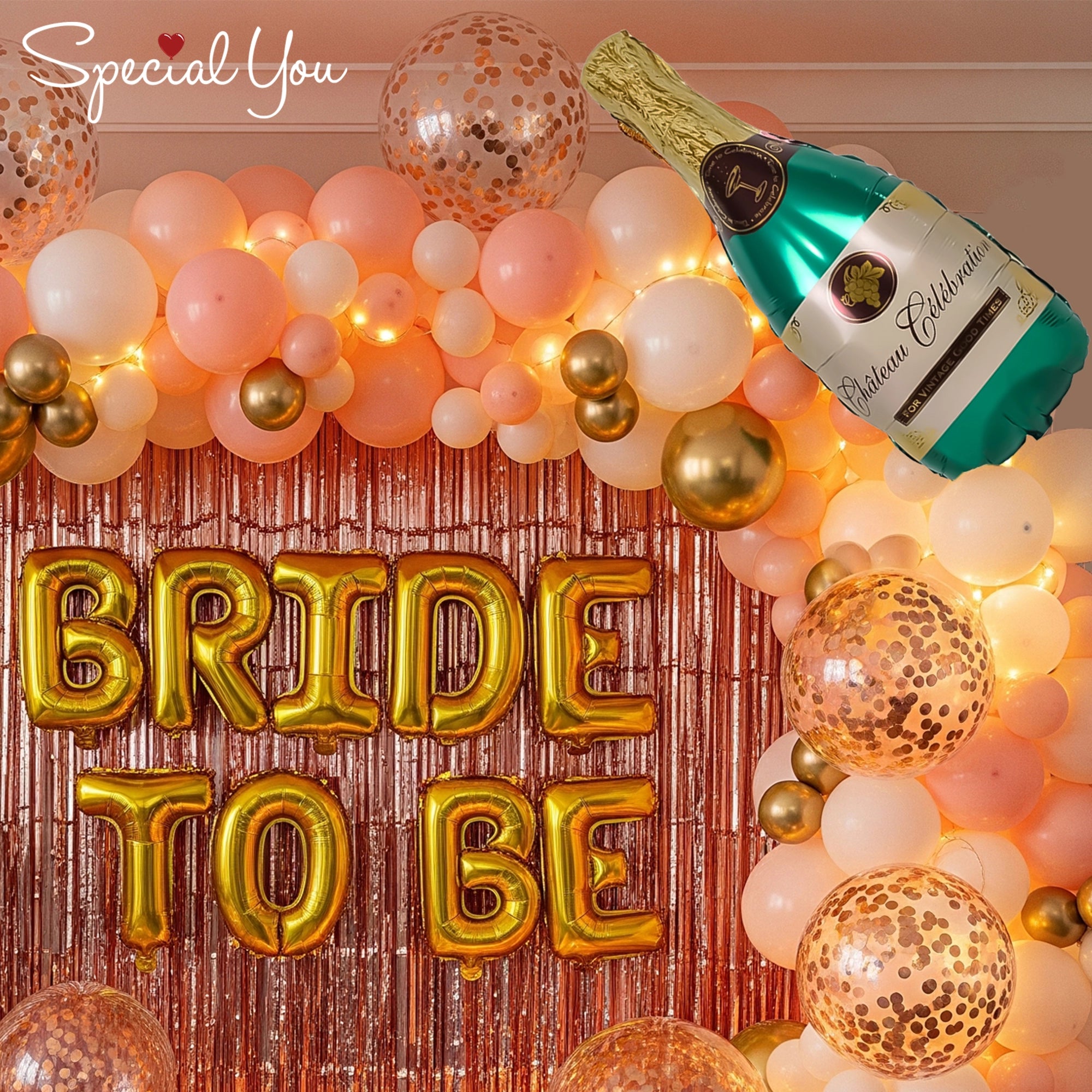 Rose Gold Glam Bride-to-Be Decor