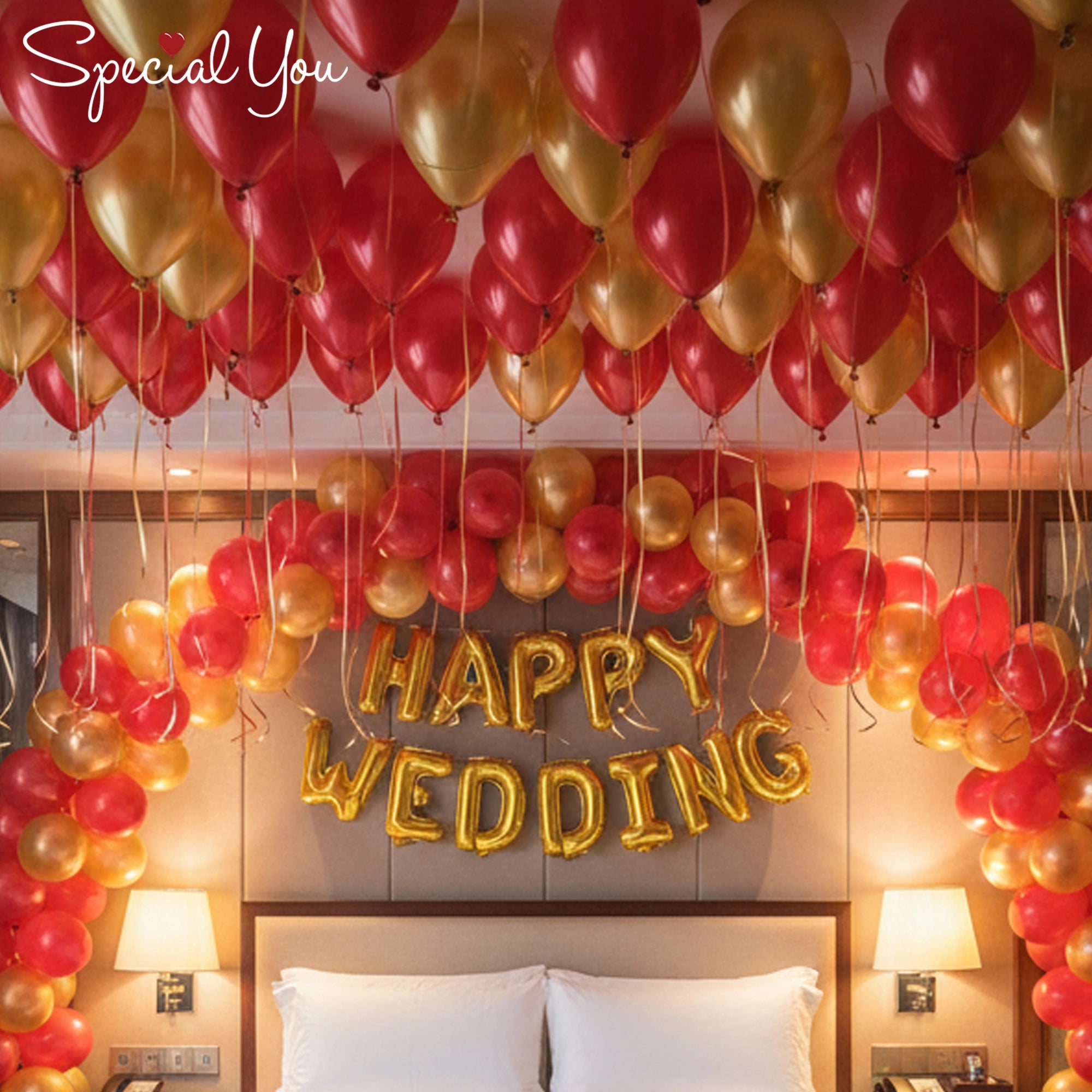 Happy Wedding Balloon Decor