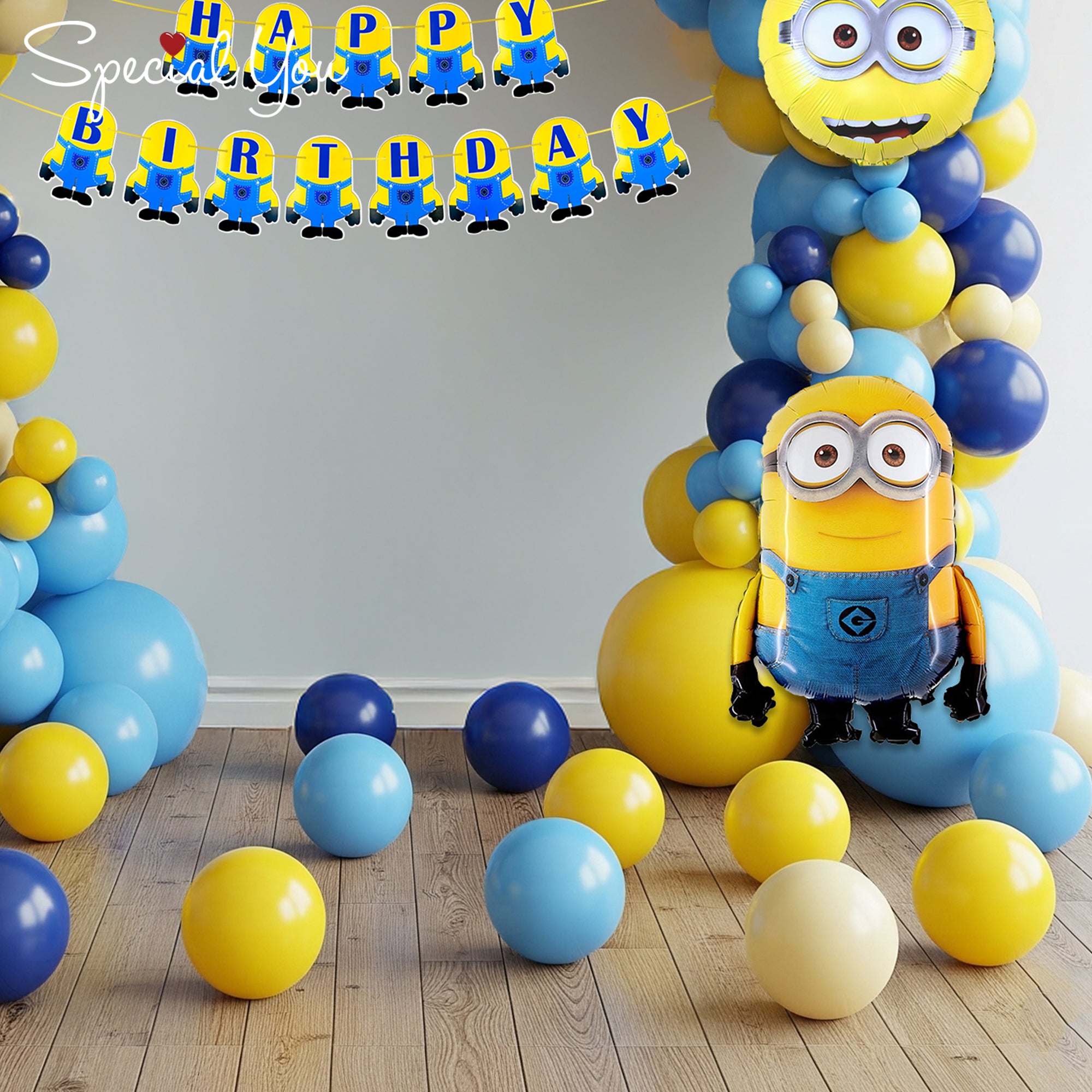 Minion Magic balloon arch decor