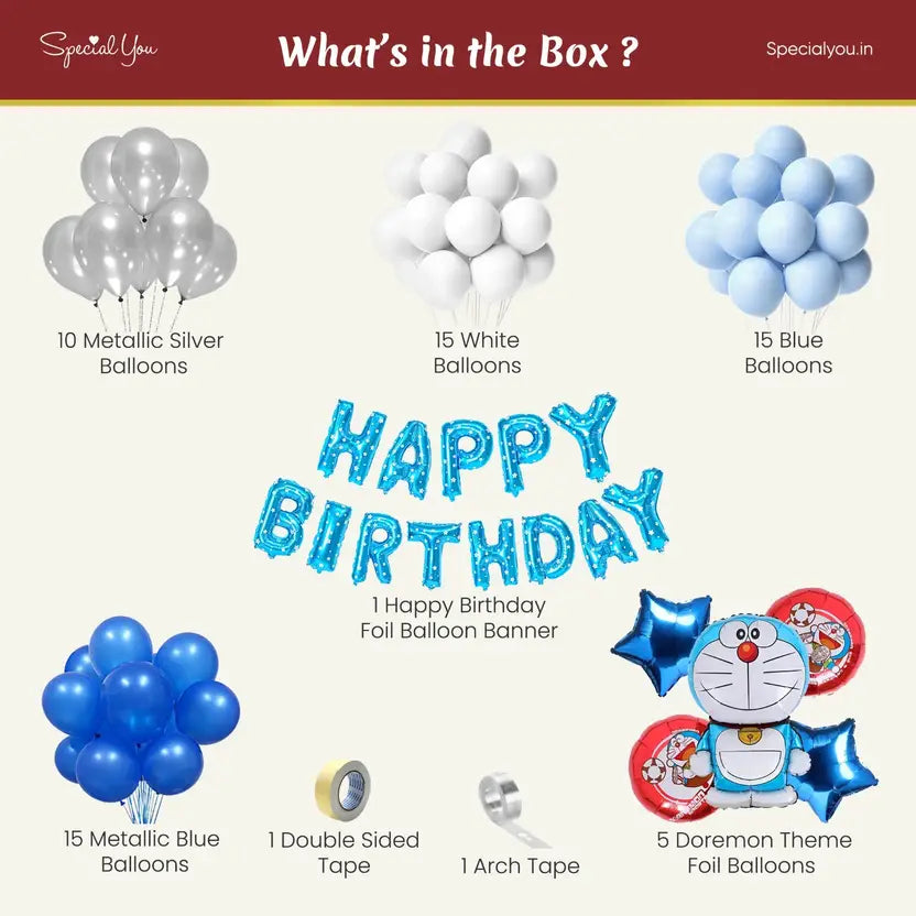 Toddler Doraemon Theme DIY Birthday Kit