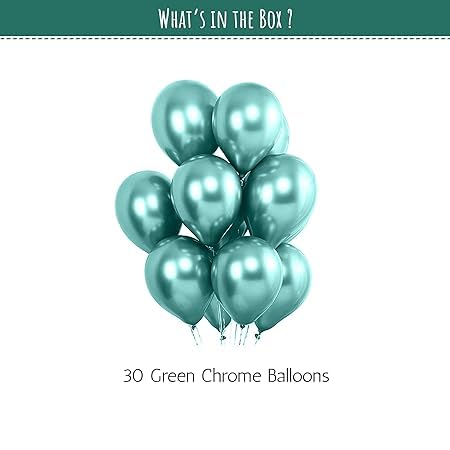 Green chrome party balloons for decoration - Special You