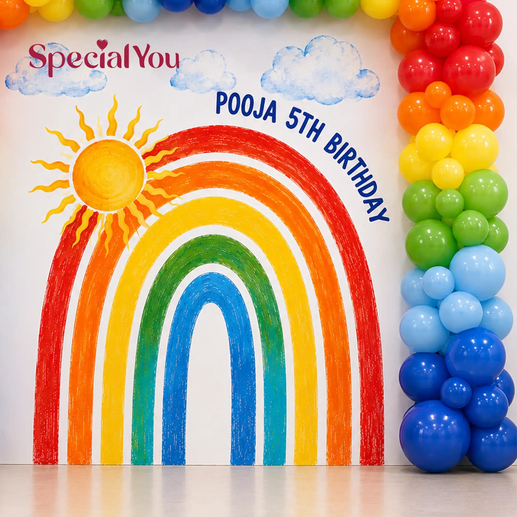 Rainbow Sunshine Theme Birthday Decoration