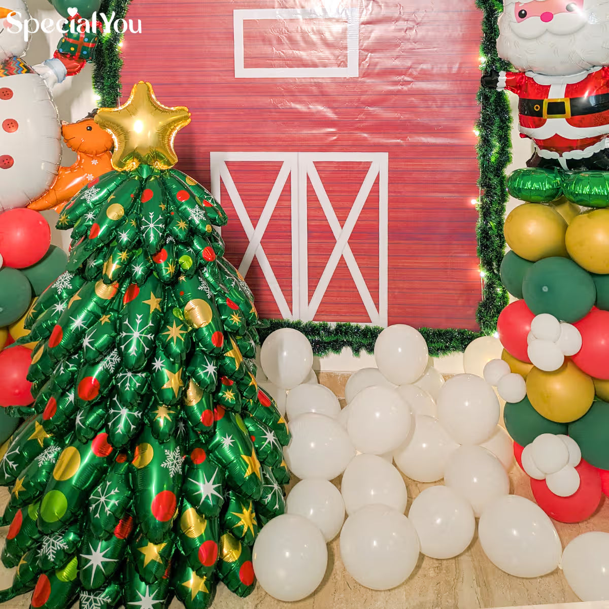 Christmas Barn Theme Balloon Decoration