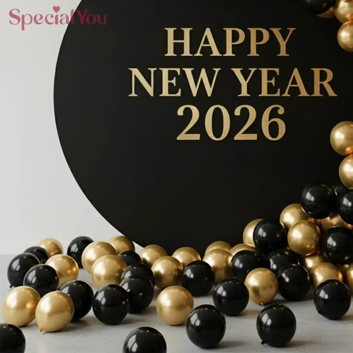 Golden Cheers New Year Balloon Decor