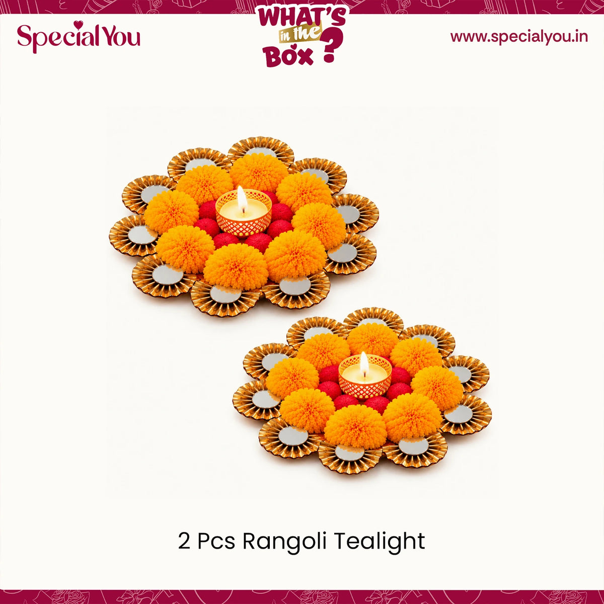 Rangoli T-Light Mat for Diwali Decoration (Set of 2)