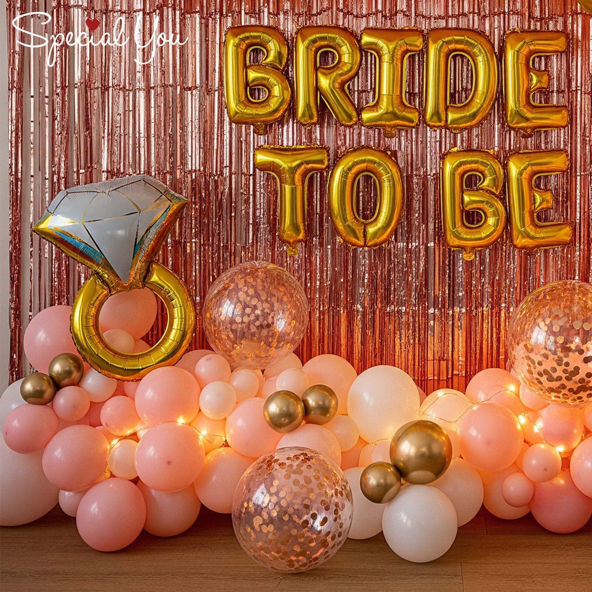 Rose Gold Glam Bride-to-Be Decor