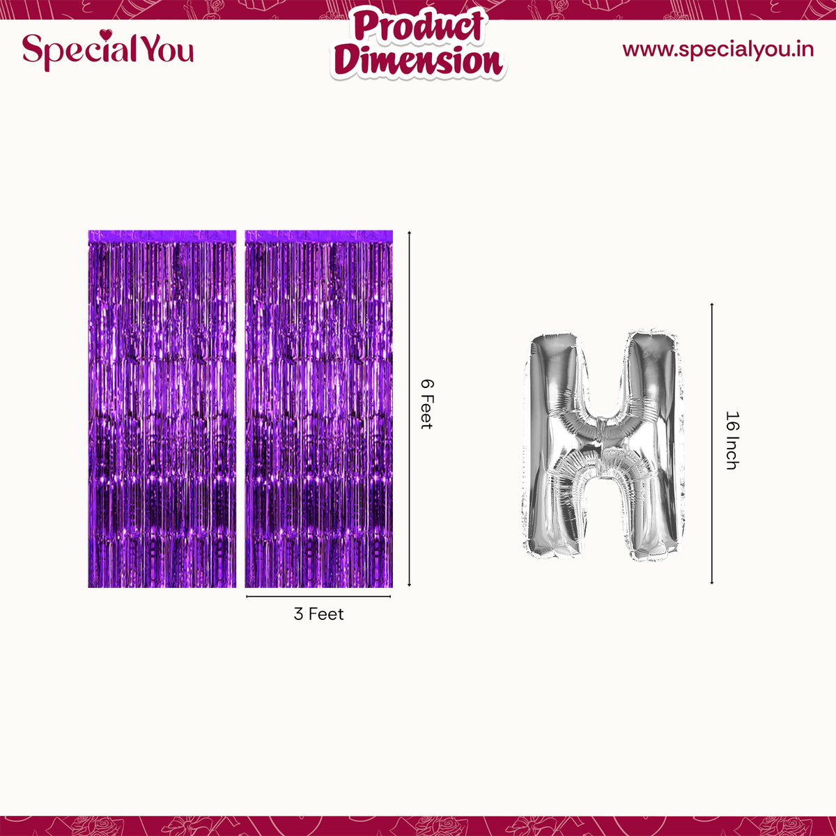 Purple & Silver Theme Birthday Decoration DIY Kit