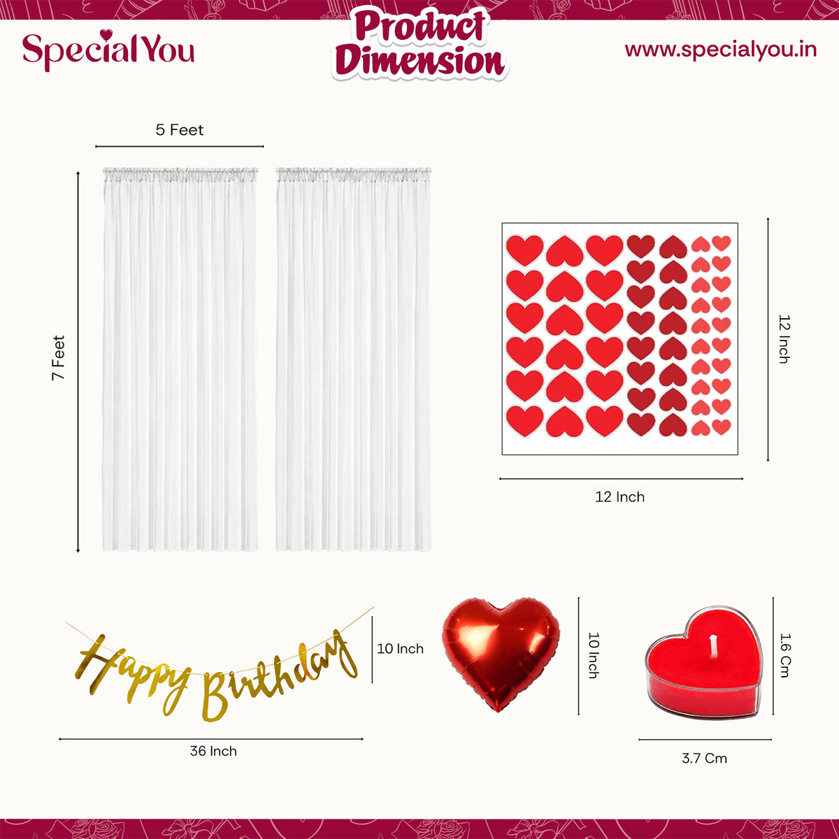 Red Heart Birthday Decoration DIY Kit