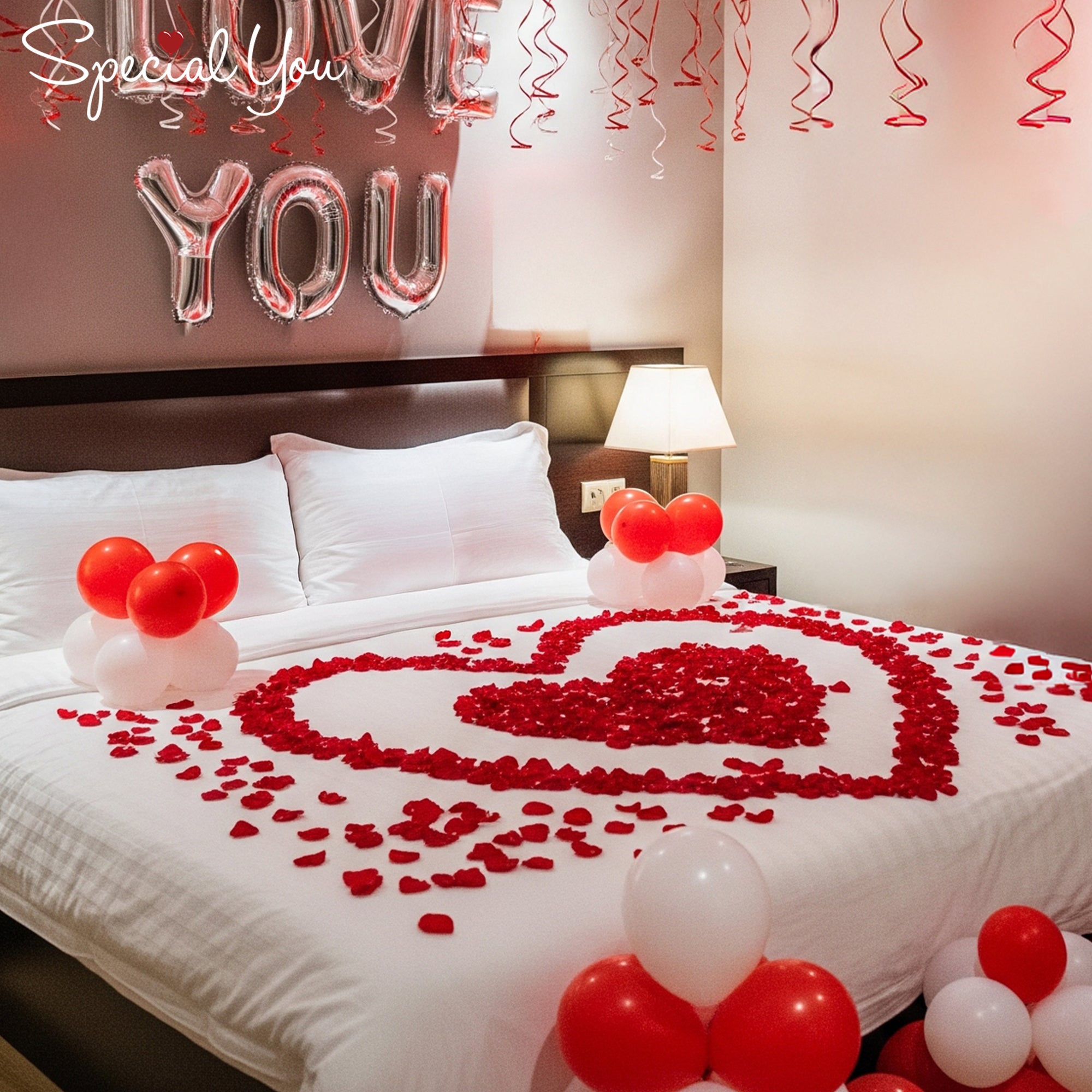 Romantic Balloons & Petal Paradise