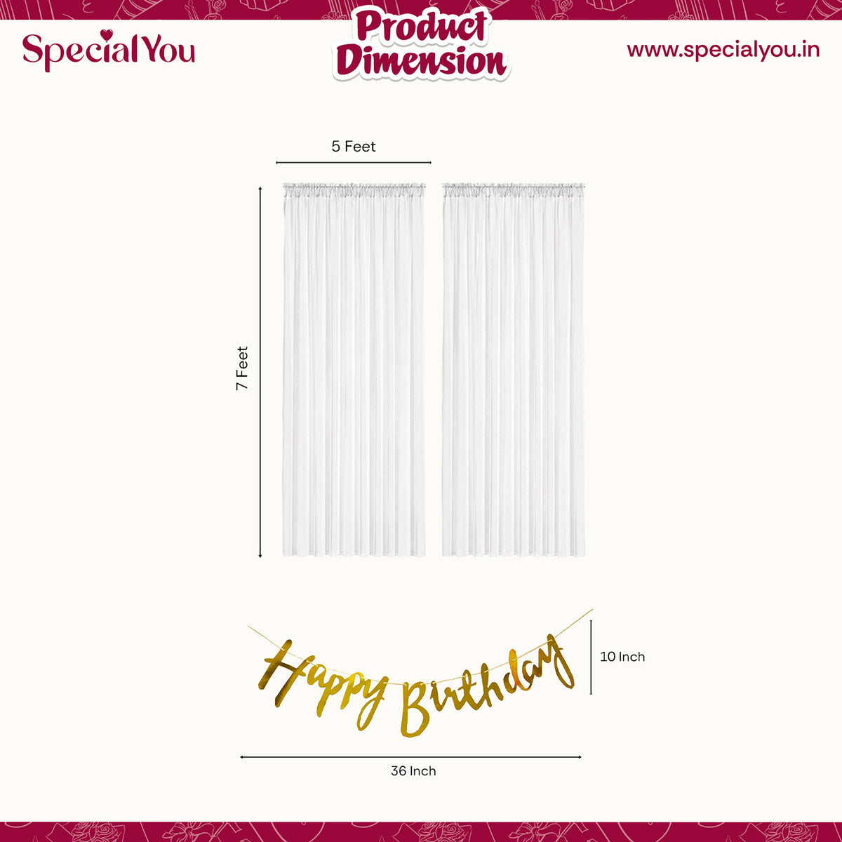 White & Pink Bow Theme Birthday Decoration DIY Kit