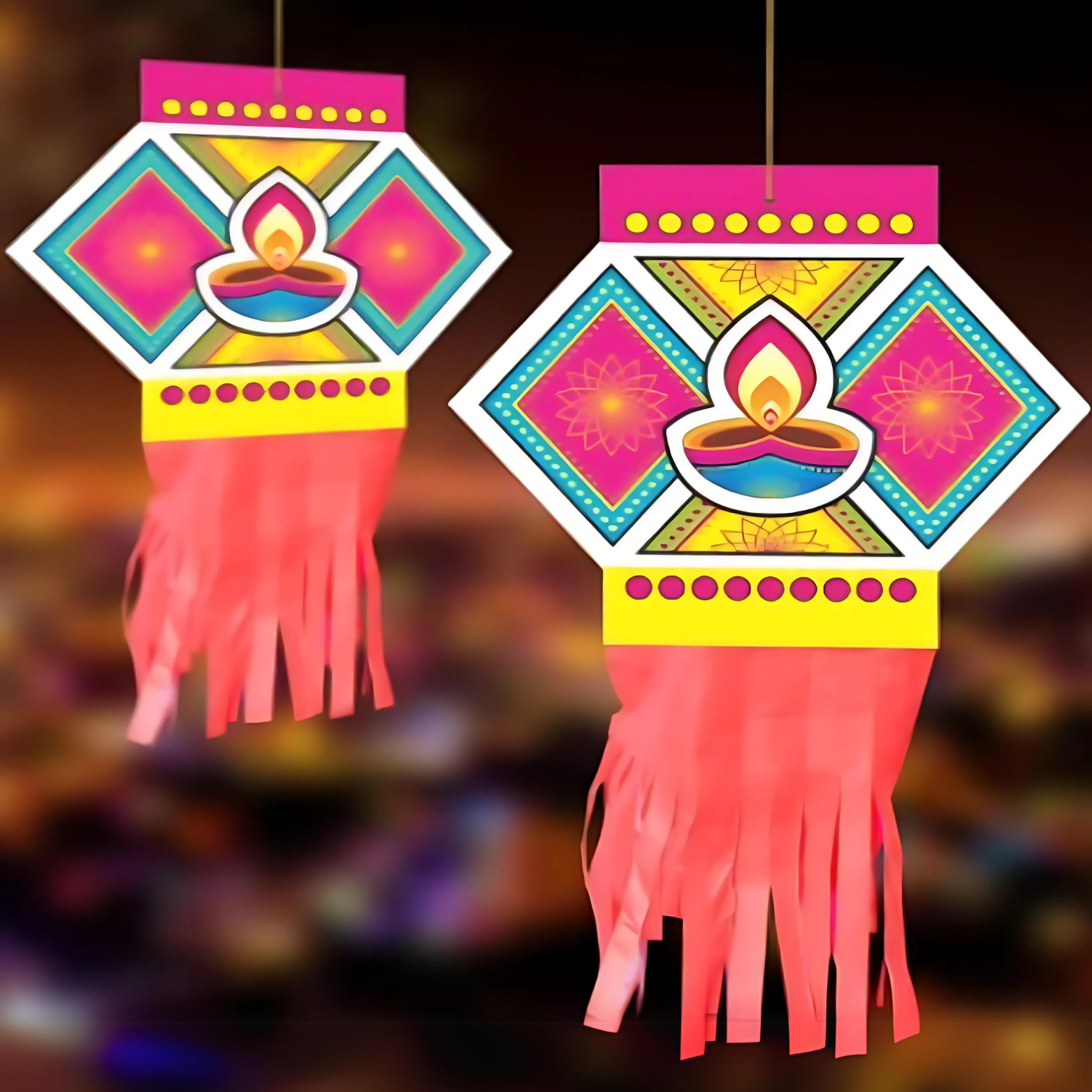 Wall Hanging Paper Kandil for Diwali Decoration - Set of 10