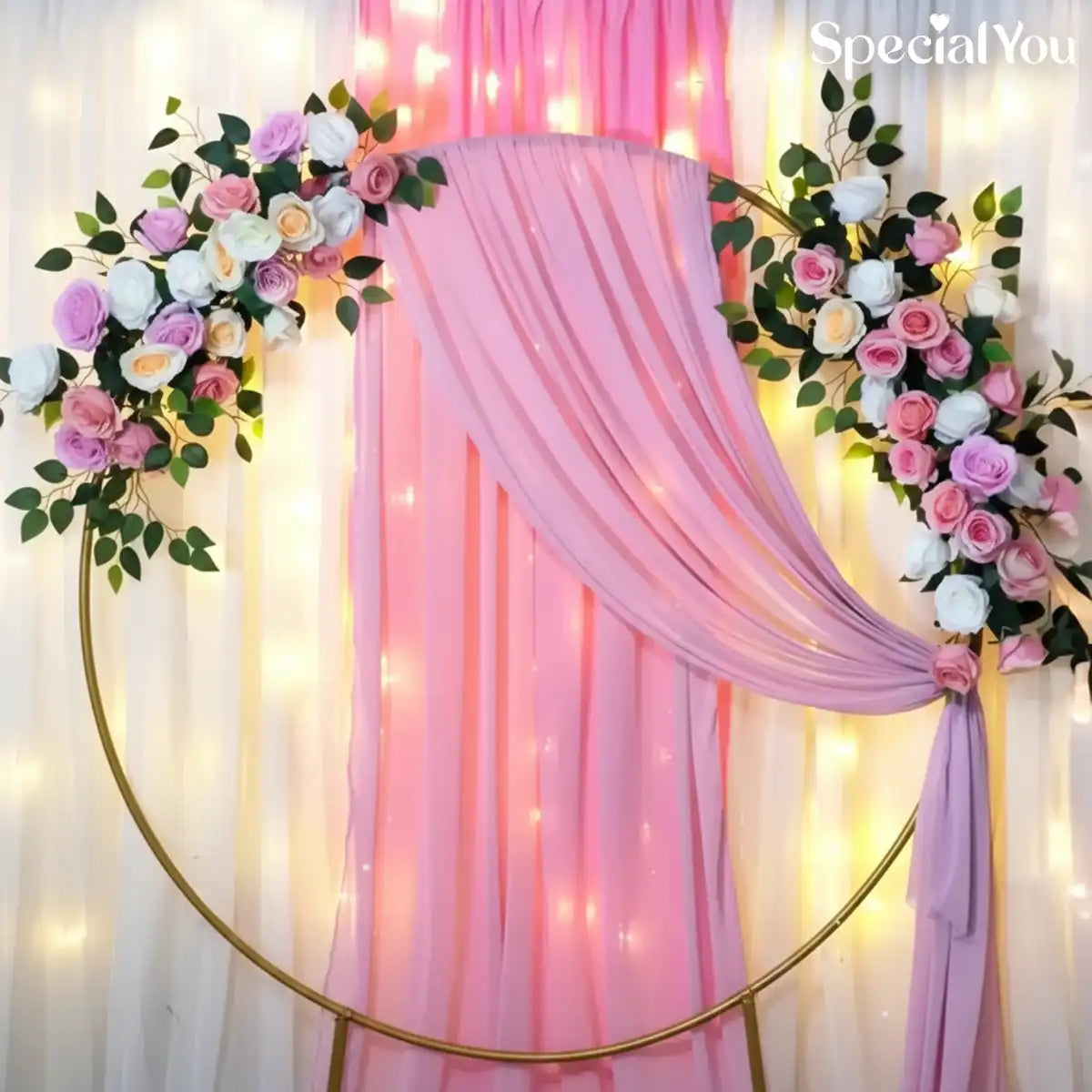 Rose Gold Floral Ring Backdrop Weeding Decor