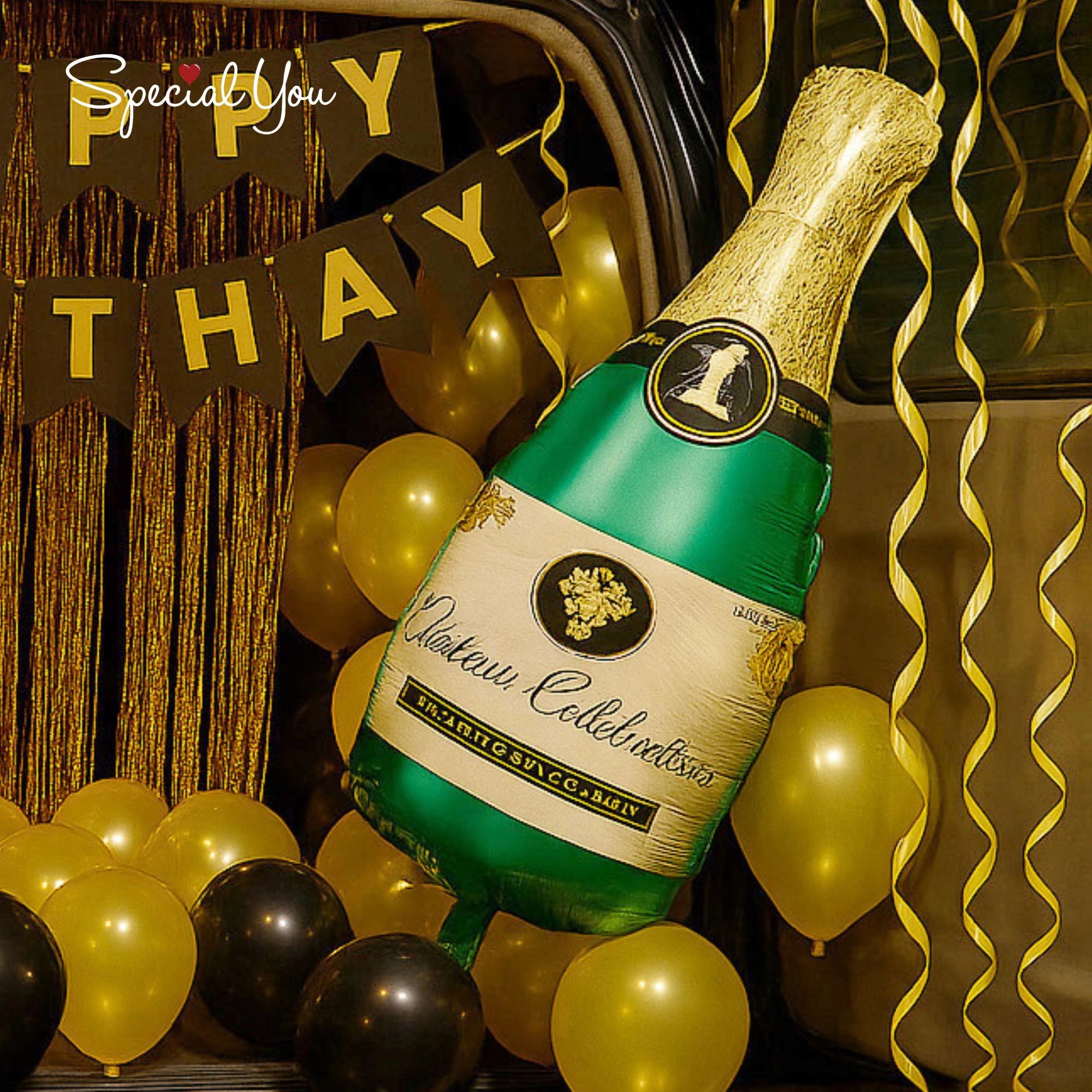 Black & Gold Car Boot Birthday Decor