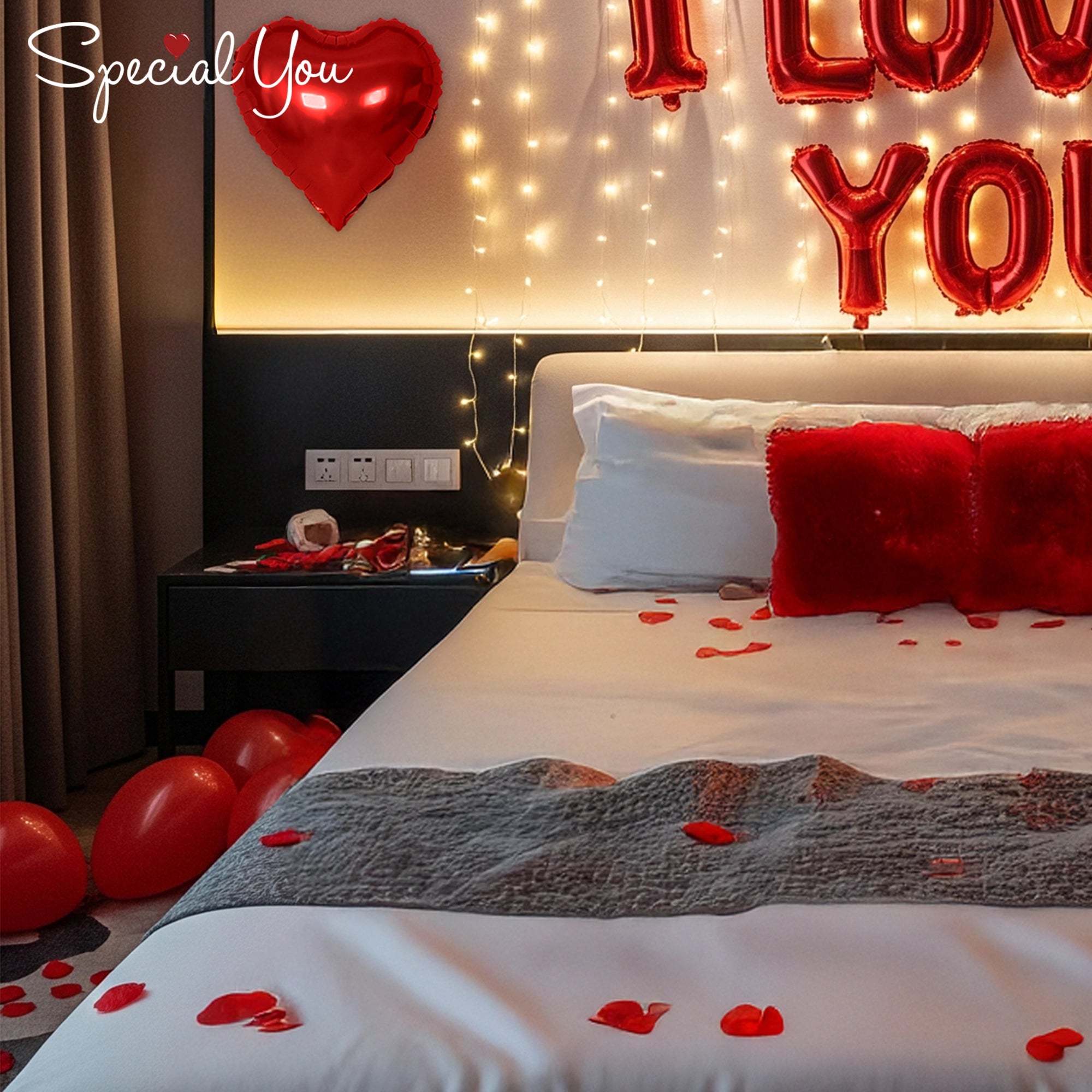 Red I Love You Balloon Decor