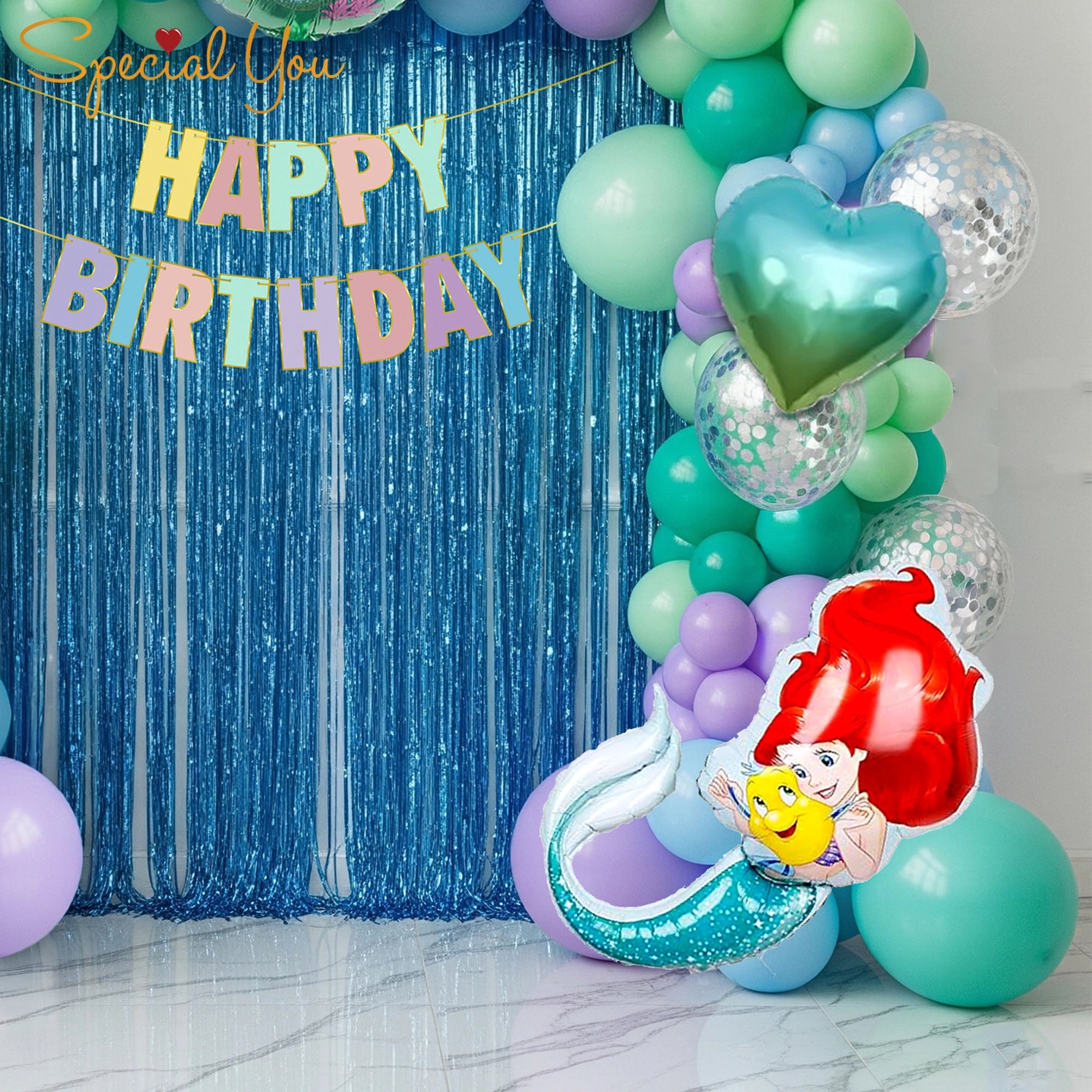 Little Mermaid Birthday Balloon Decor