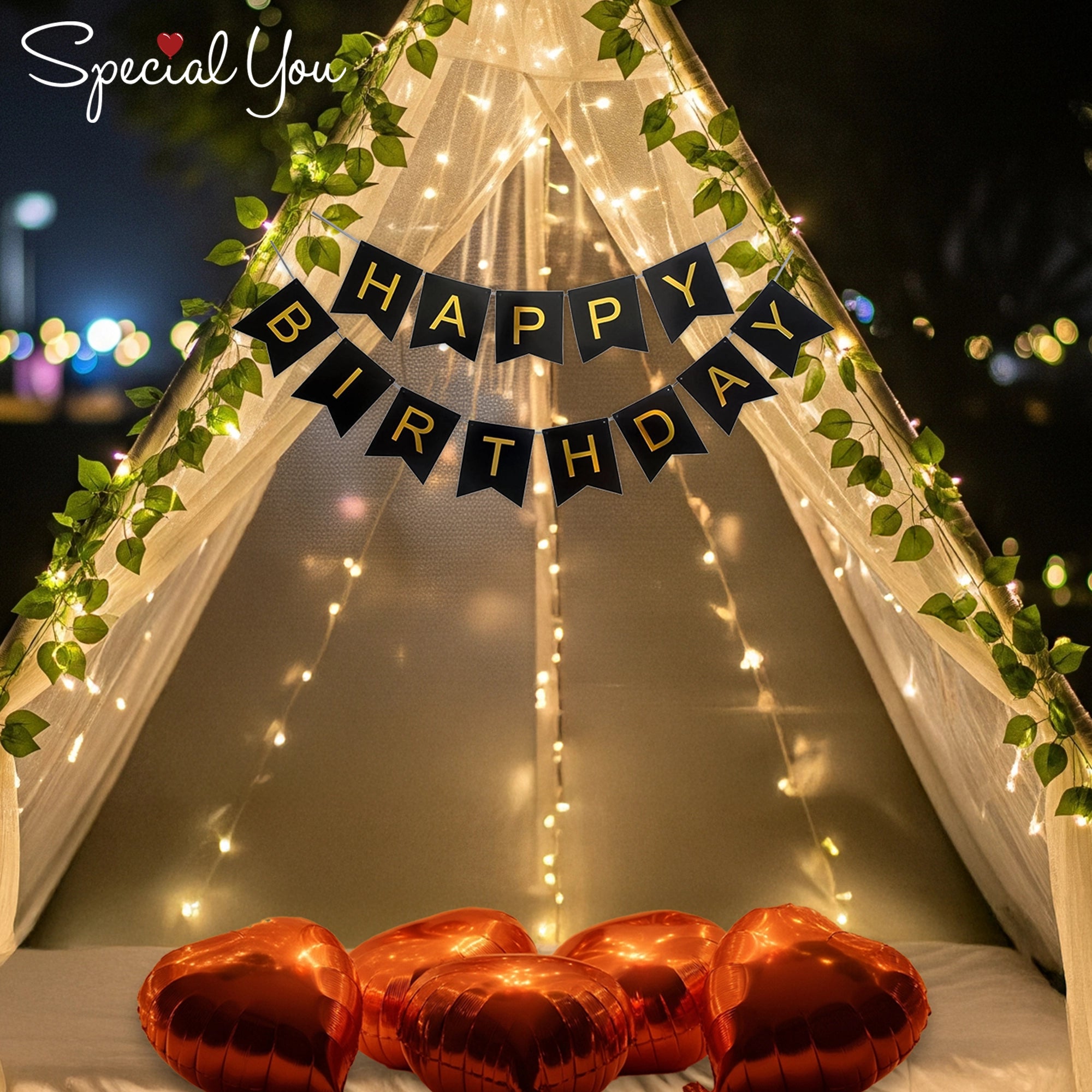 Romantic Birthday Tent Decor