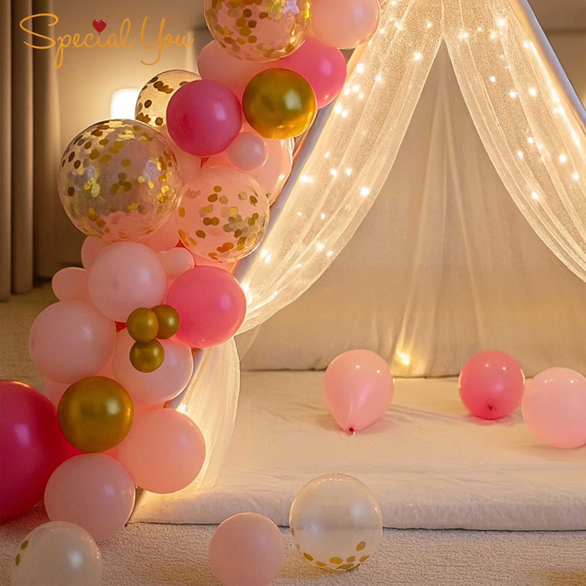 Romantic Balloon & Lights Canopy