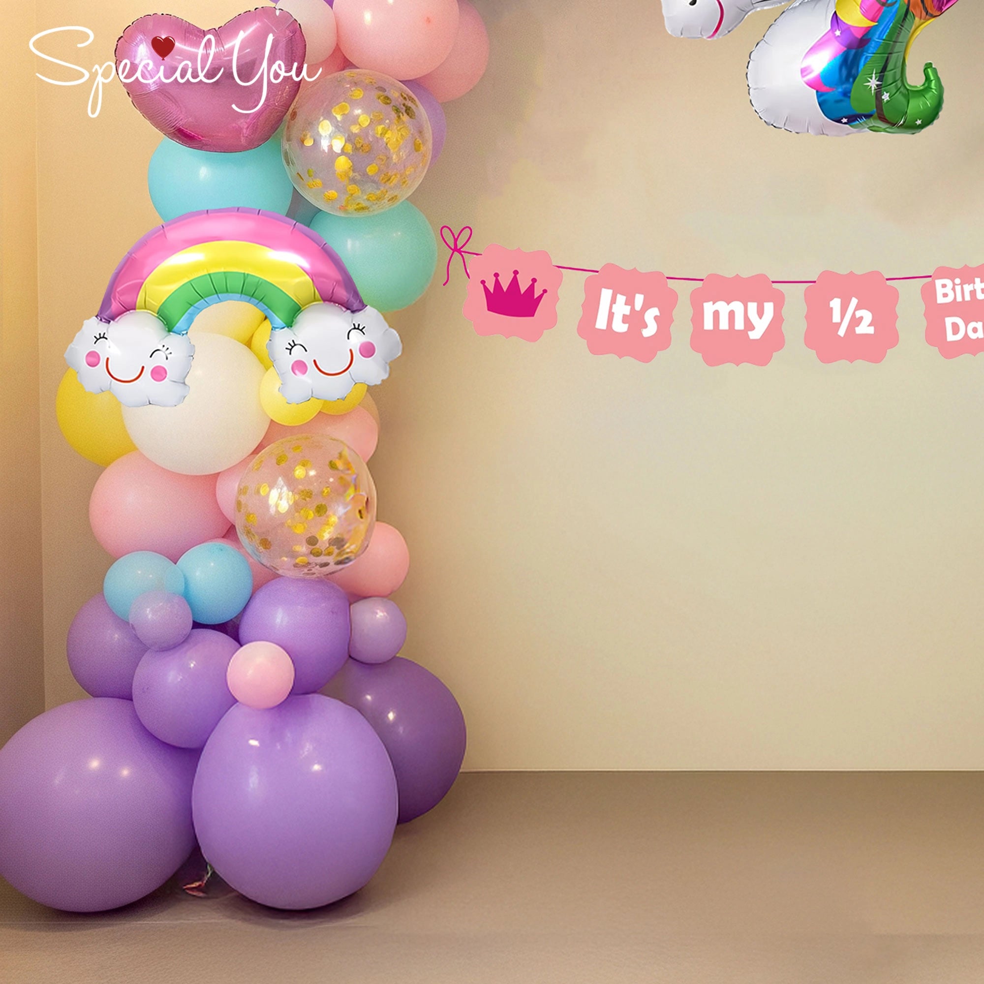 Unicorn Half Birthday Decor