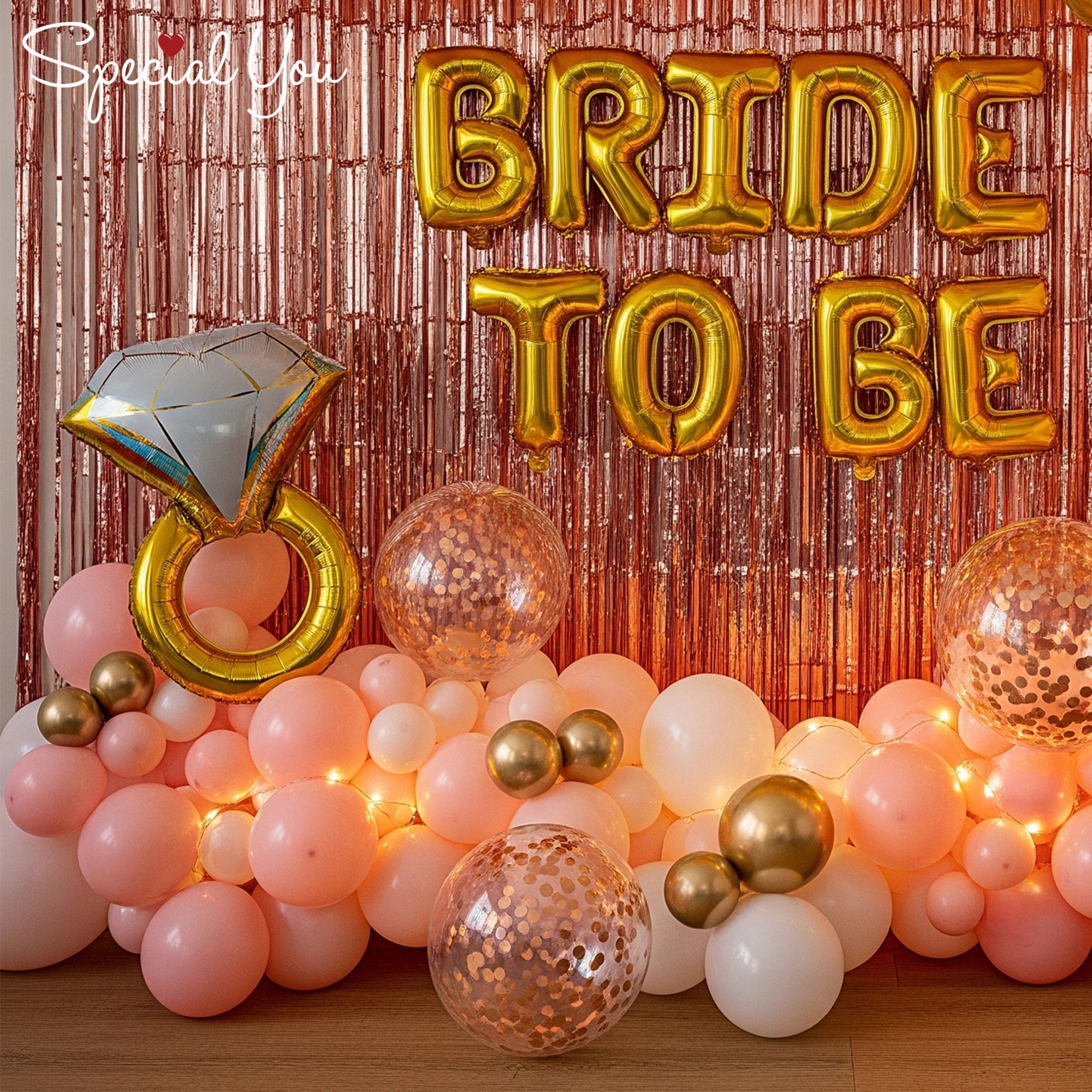 Rose Gold Glam Bride-to-Be Decor