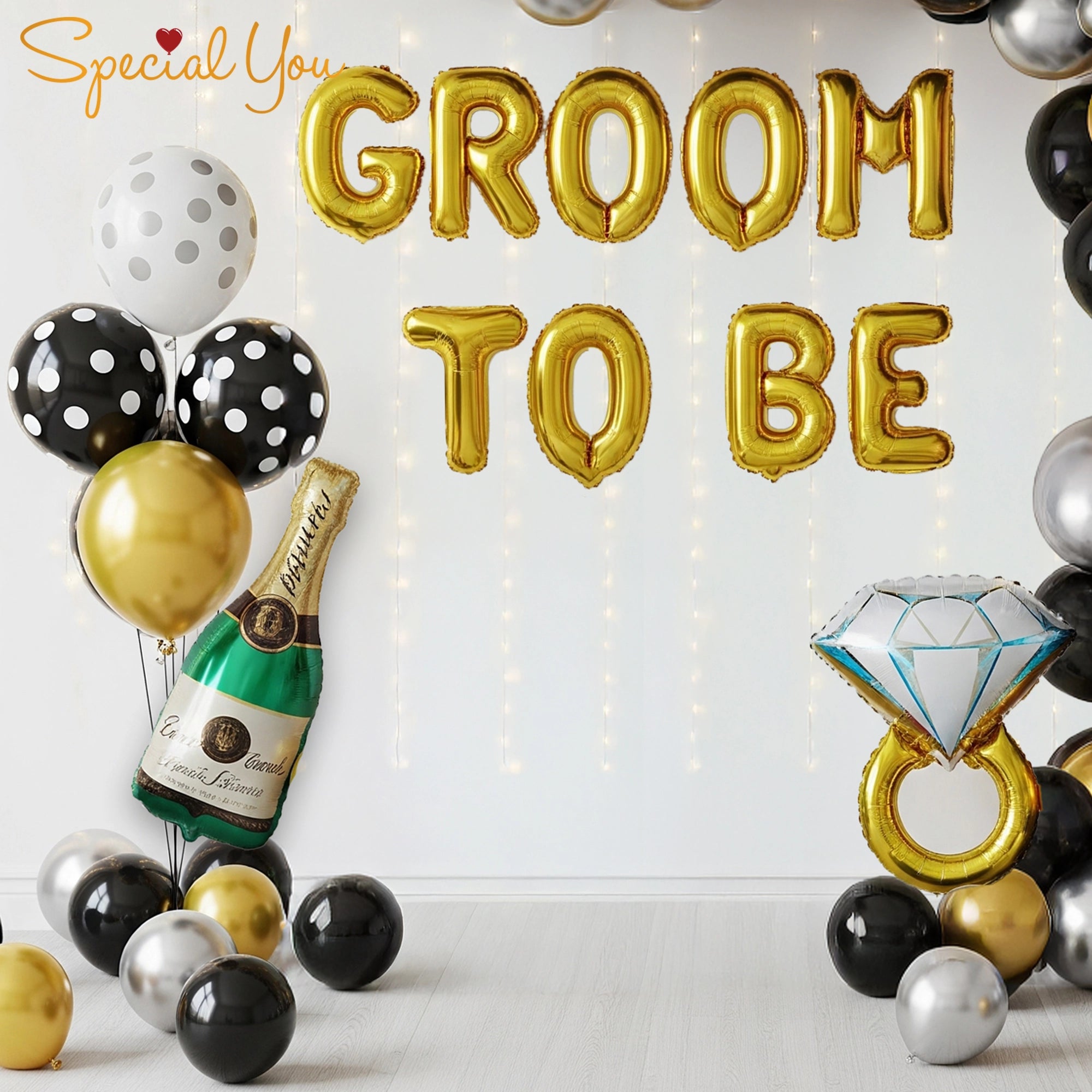 Black & Gold Bachelor Bash Decor