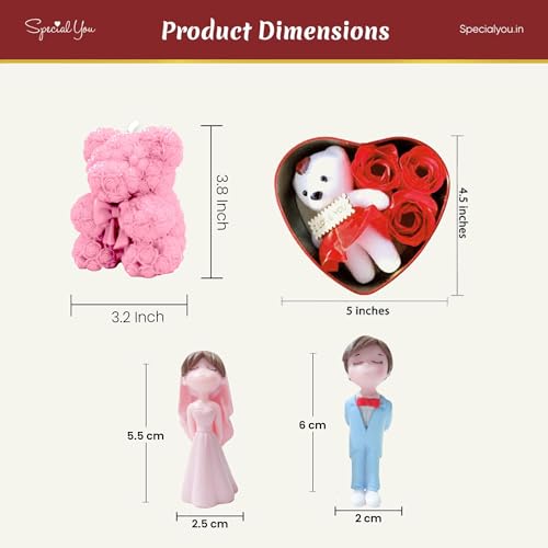 Figurines, Scented candles, heart shape box, cute sticker valentine's combo