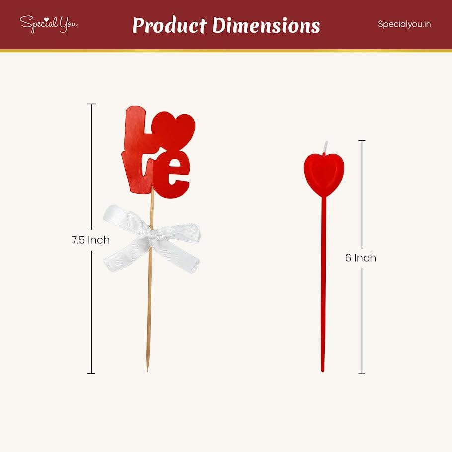 Red Love Cake Topper Decoration Items