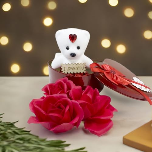 Figurines, Scented candles, heart shape box, cute sticker valentine's combo