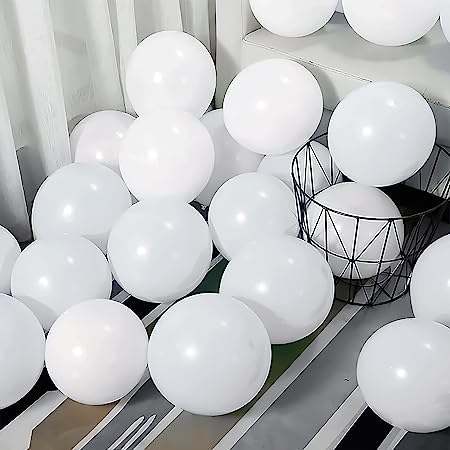 200 Metallic White Balloons