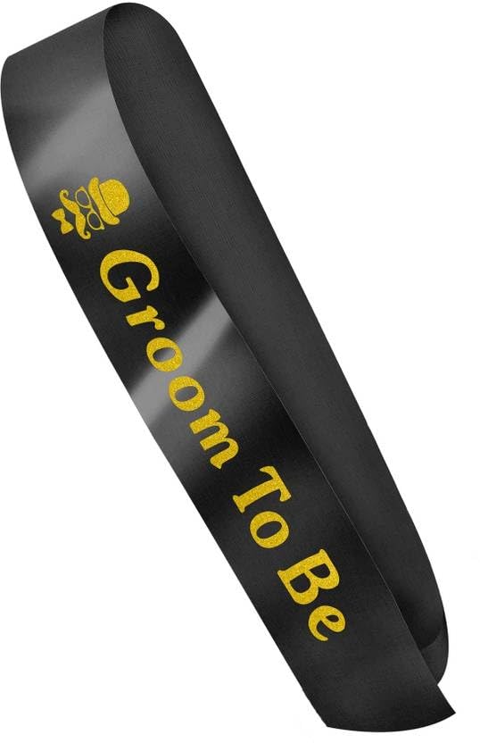 Groom to Be Sash & Party Props – Black Bachelor Party Set