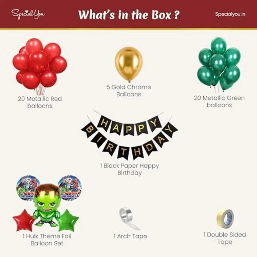 Hulk Theme Birthday Decoration DIY Kit - Special You