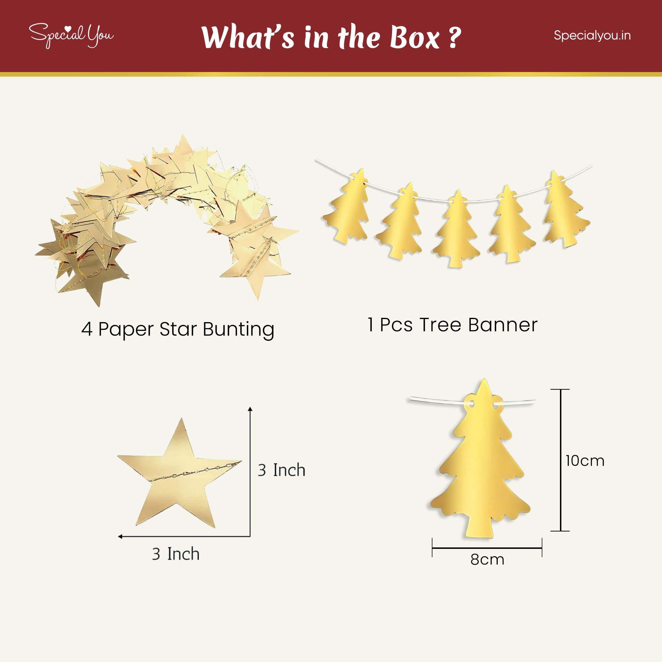 Christmas Tree Banner with Star Bunting