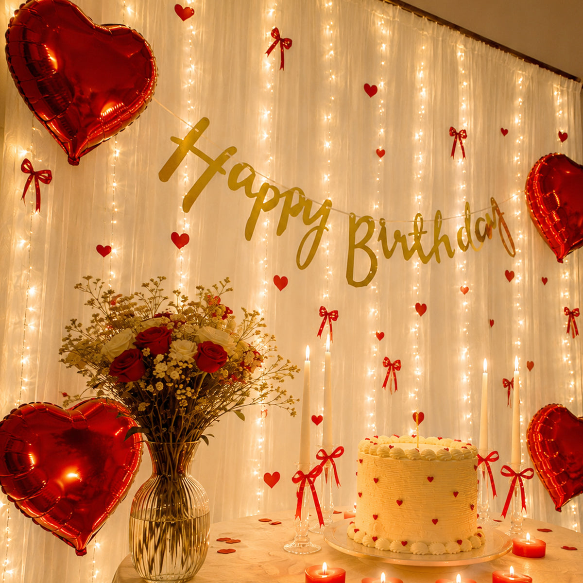 Red Heart Birthday Decoration DIY Kit
