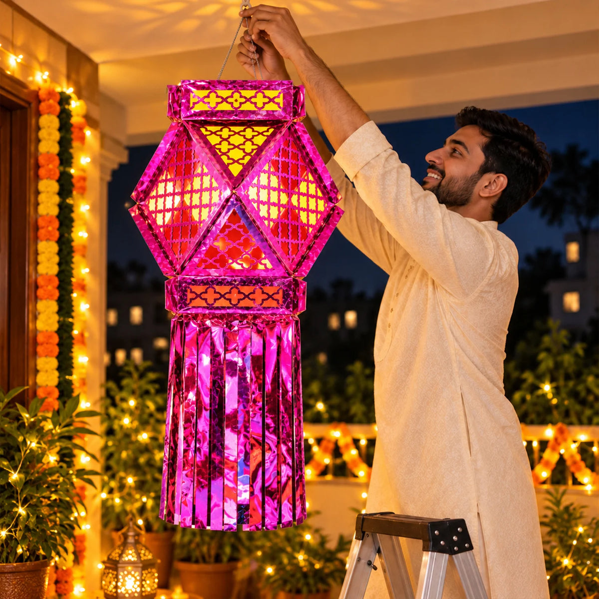 DIY Pink Kandil Kit for Diwali Decoration for Home