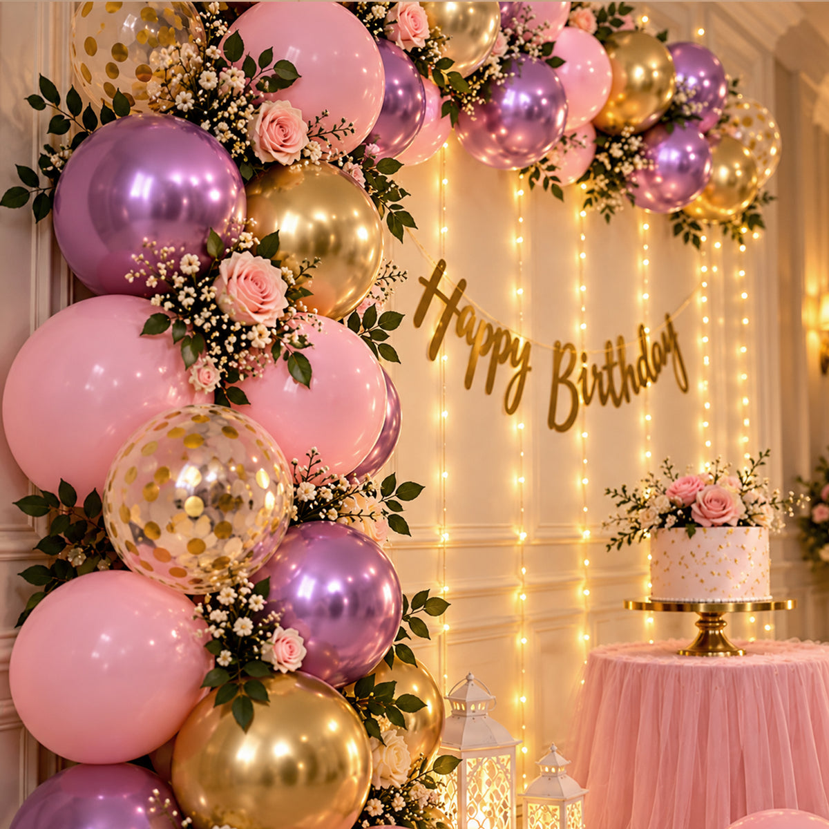 Pink & Lavender Birthday Decoration DIY Kit