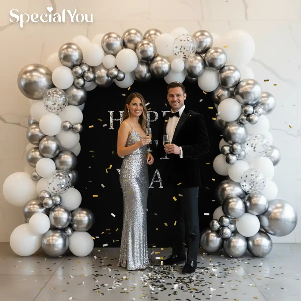 Silver Luxe New Year 2026 Decor