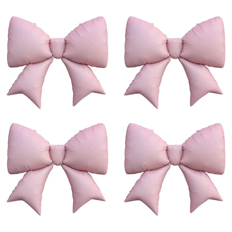 Pink Foil Bow For Birthday Set of 4