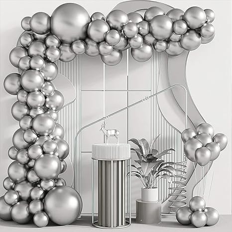 Silver metallic balloons for party decoration-100pcs