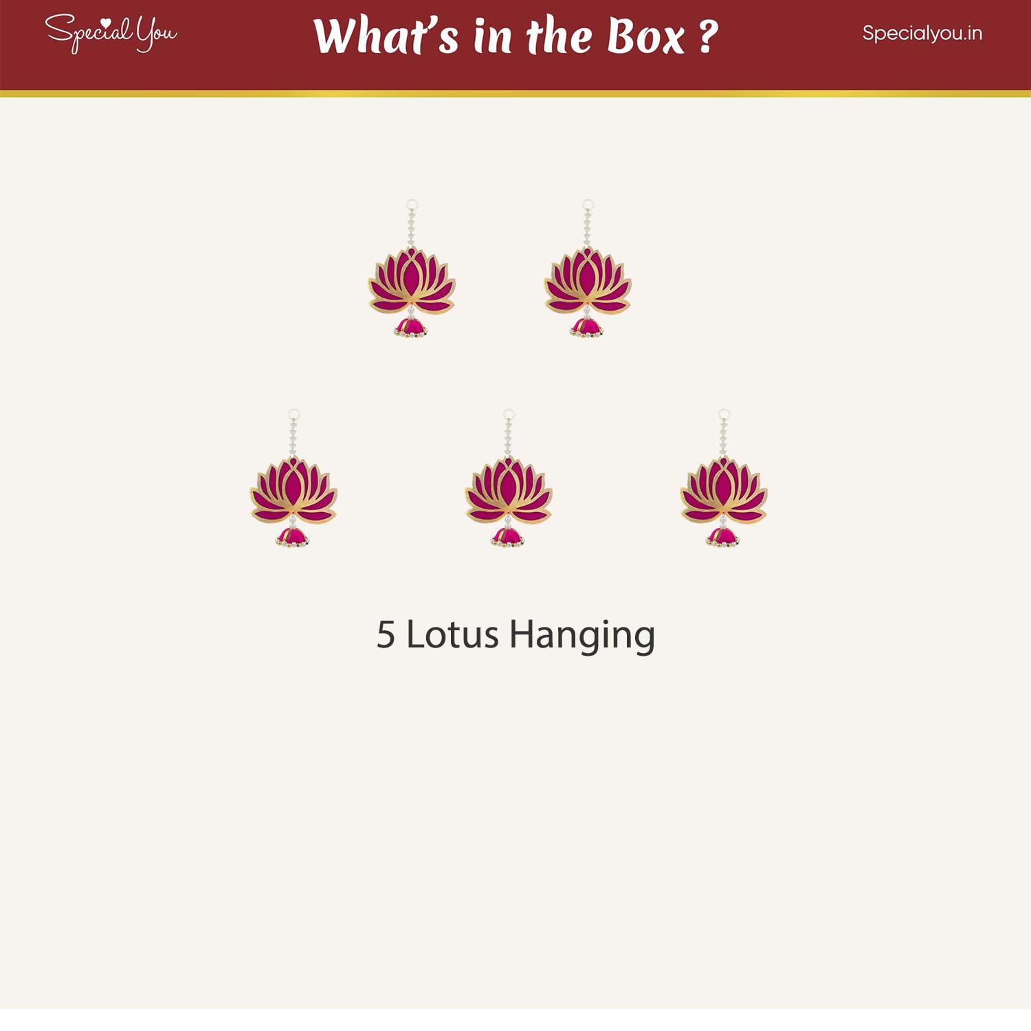 Diwali Lotus Hanging-5pcs