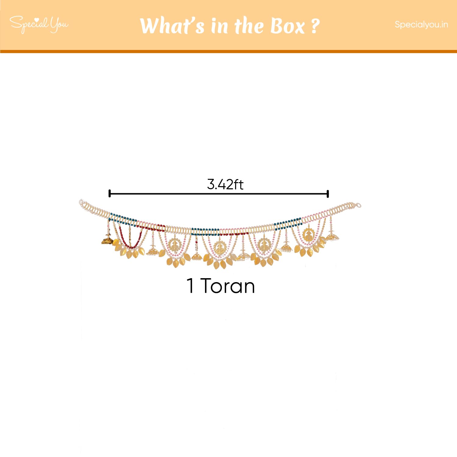 Multicolor Heavy Beads Hanging Toran for Diwali