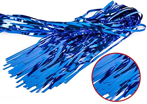 3 Pack Foil Fringe Curtain, Blue Tinsel for Party Decoration