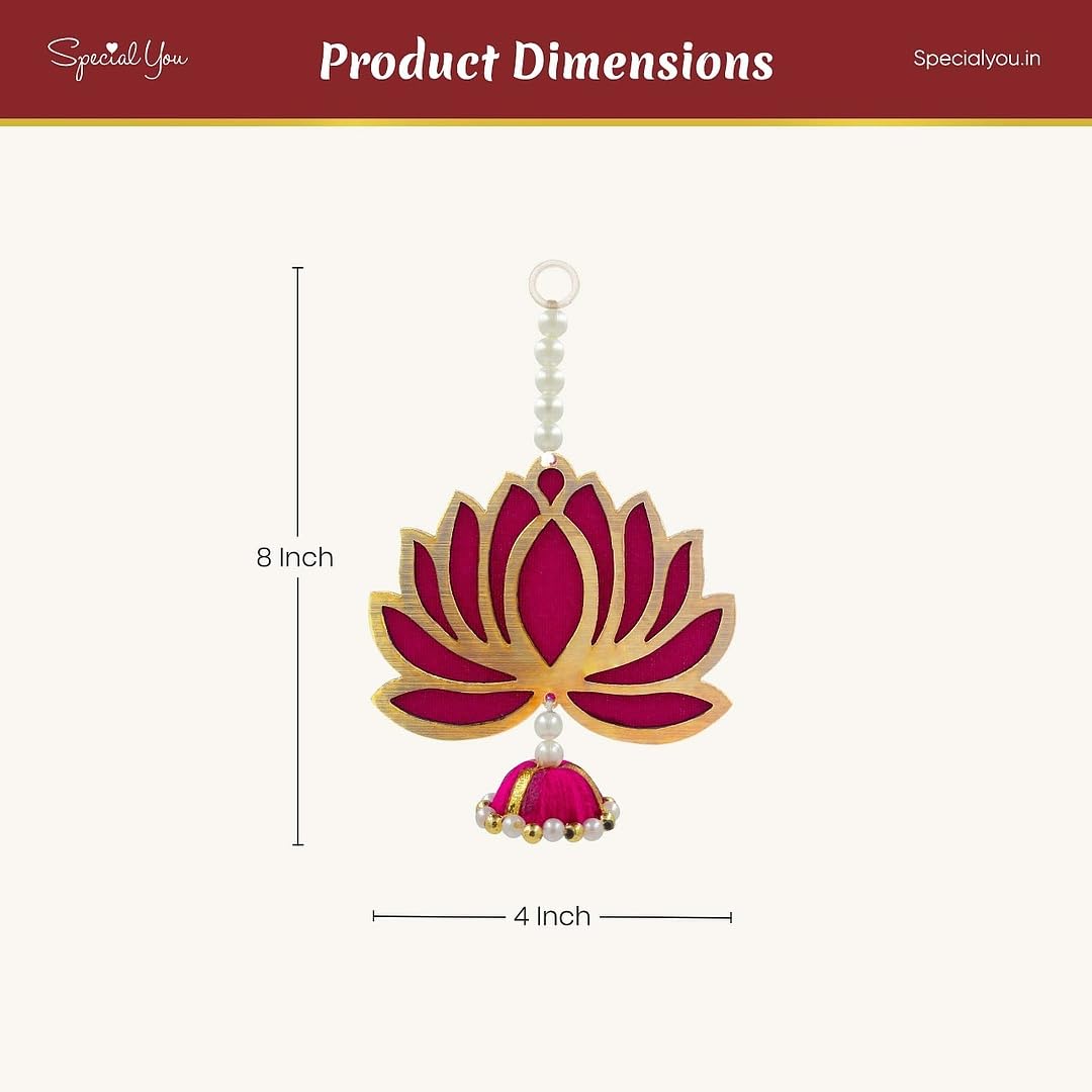 Vara Mahalakshmi decor with lotus hanging