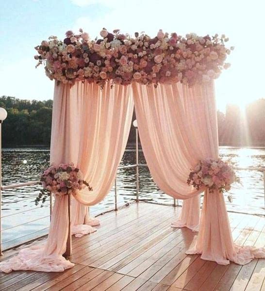 Peach Net Curtain For Backdrop Decoration