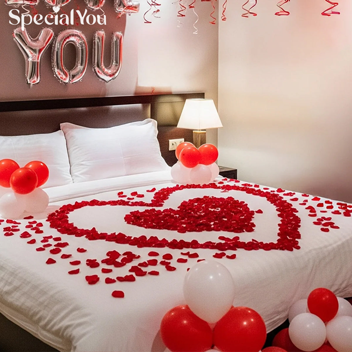 Romantic Balloons & Petals Room Decor