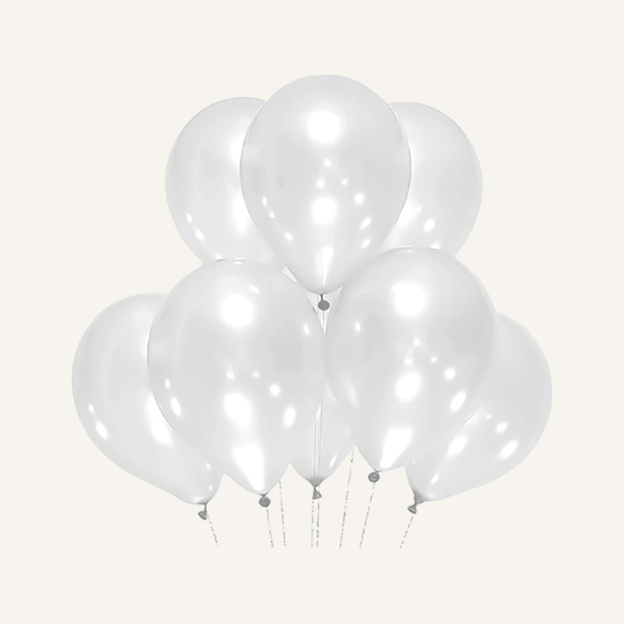 White Metallic balloons for decoration-100 pcs