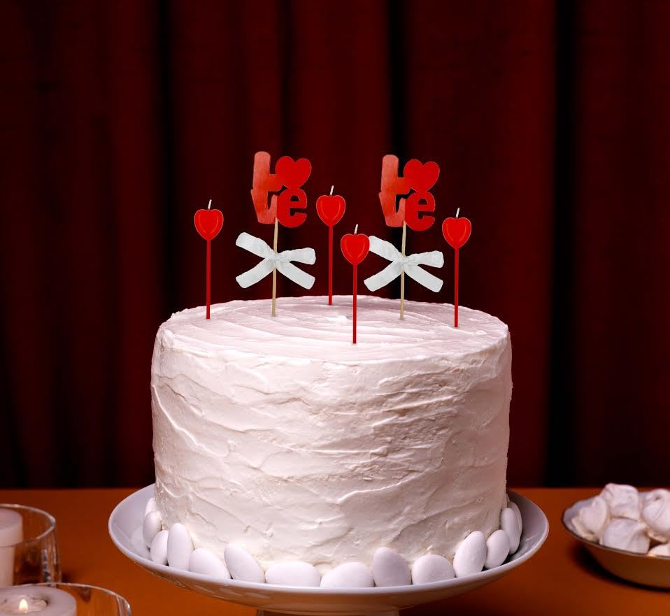 Red Love Cake Topper Decoration Items