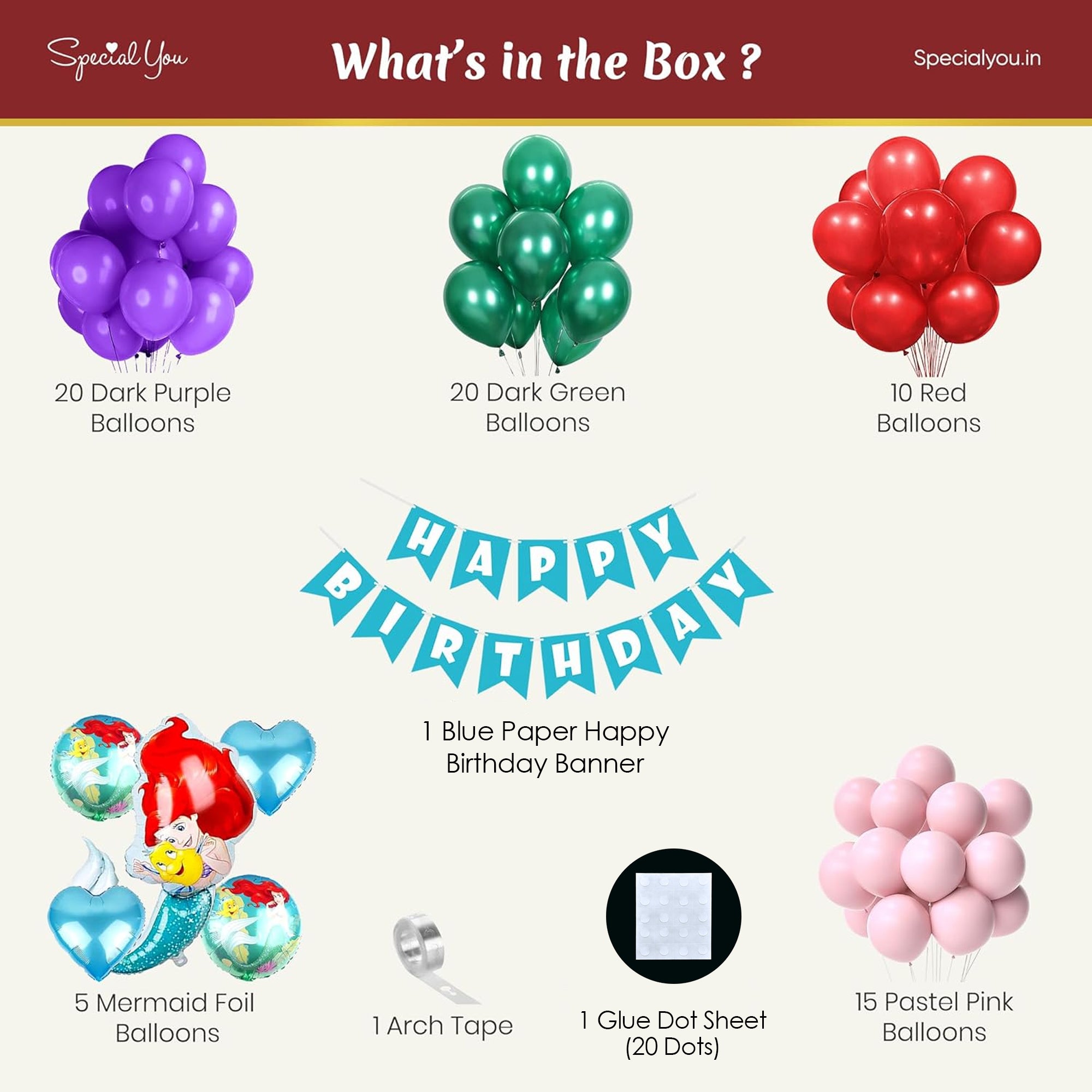 Mermaid Theme Birthday Decoration Items
