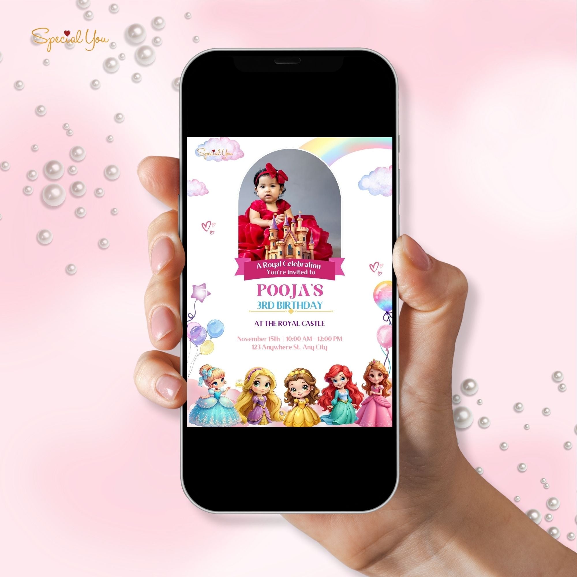 Princess-Themed Birthday E-Invite